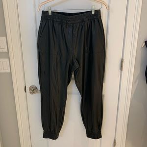 Express *NWT* black faux leather jogger pants size M